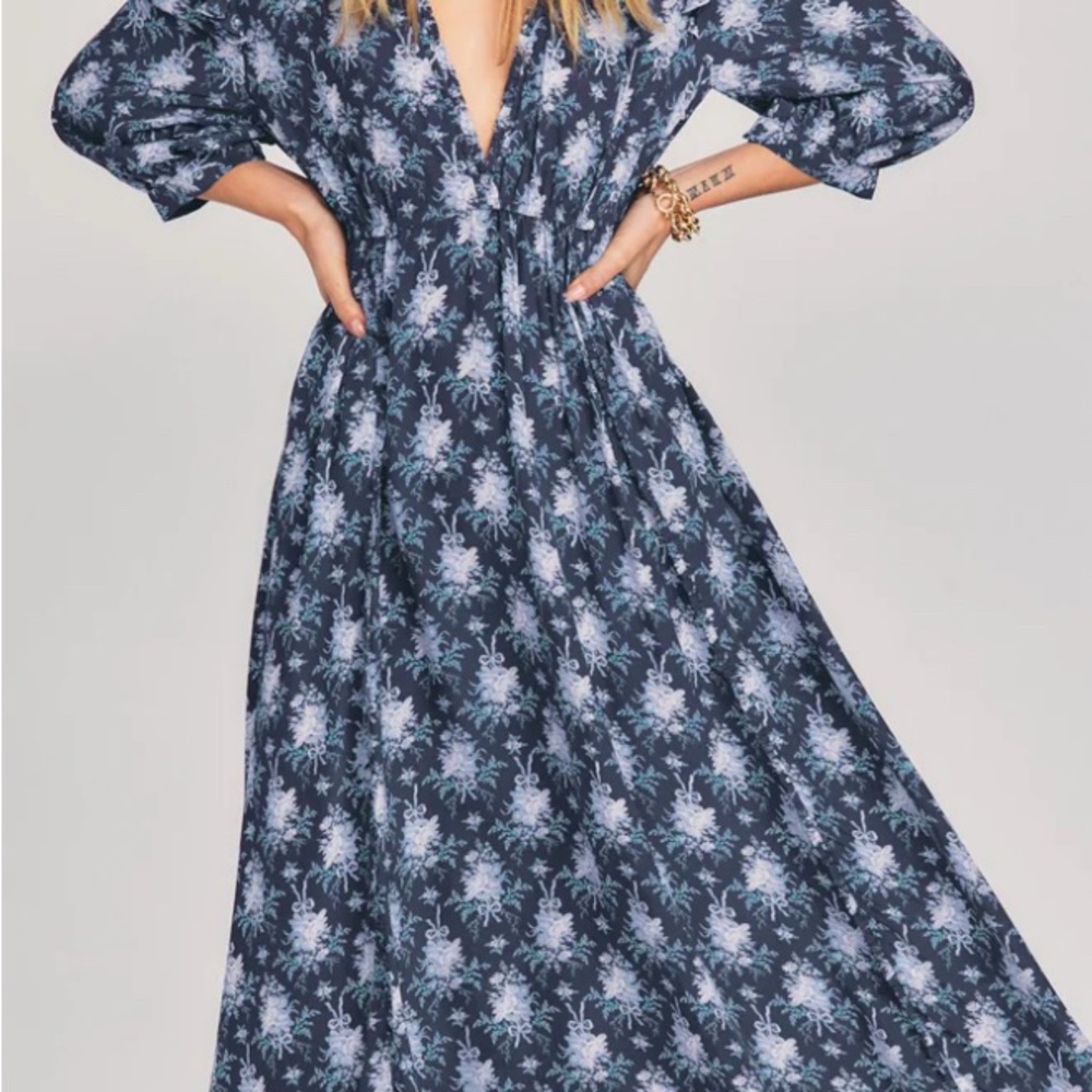 LoveShackFancy Milton Maxi Floral Dress Sz L